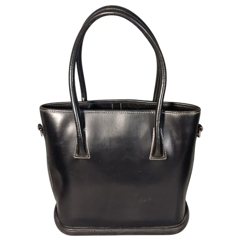 Dooney & Bourke Black Leather Shopper Tote Bag & Wallet w/Checkbook Vintage USA